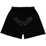 Sp5der OG Logo Embroidered Sweatshort in Black
