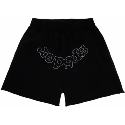 Sp5der OG Logo Embroidered Sweatshort in Black