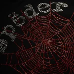 Sp5der Rhinestone OG Web V2 Hoodie Black - Image 2