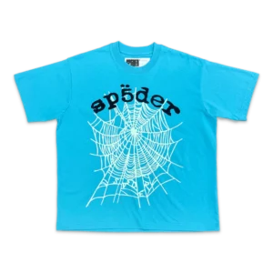 Sp5der OG Web V2 Tee – Cyan