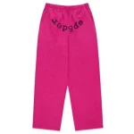 Sp5der Rhinestone Logo Sweatpants Pink