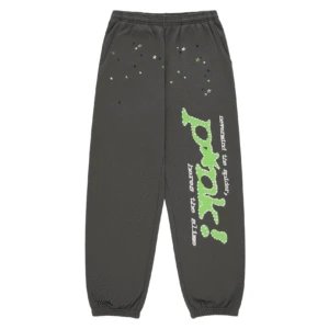 Sp5der Star Logo Sweatpants Charcoal Green