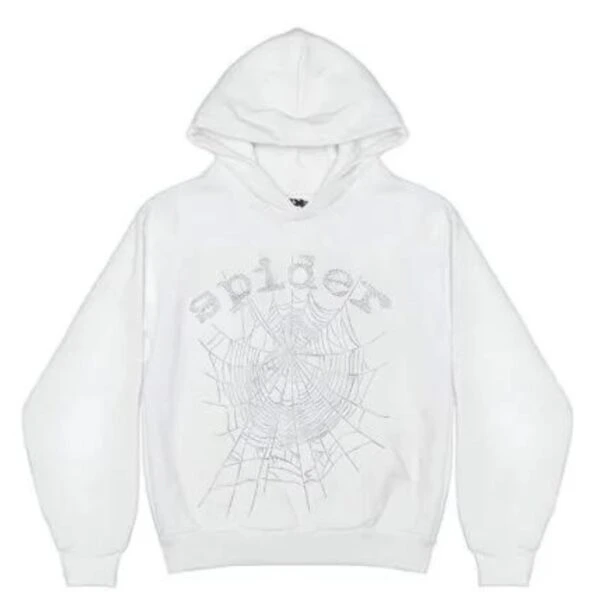 Spider-Worldwide-Hoodie-Rhinesto Sp5der OG Rhinestone Logo Hoodie White
